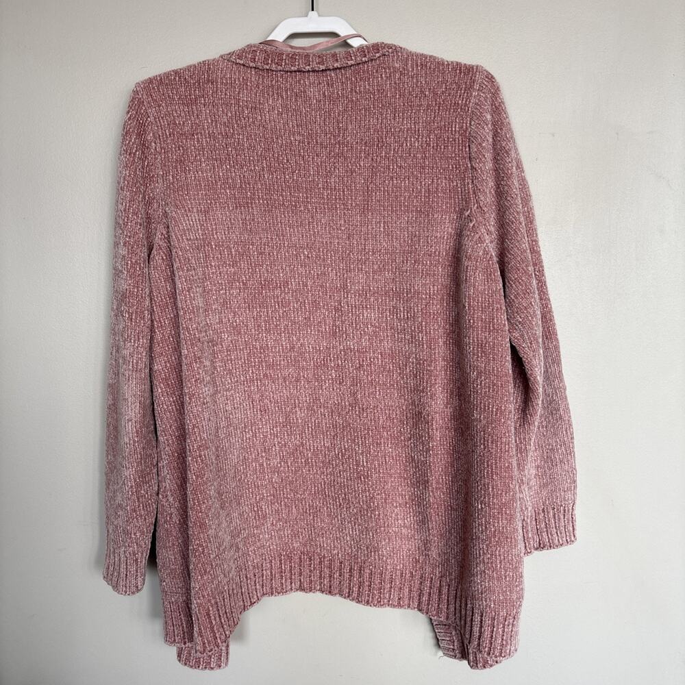 Karen Scott Womens Size 1X Open-Front Knit Cardigan Soft Pink - Picture 4 of 7